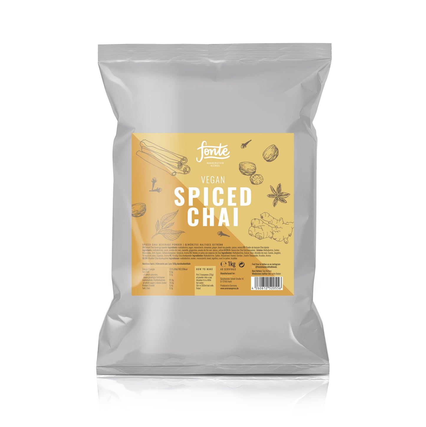 Fonte Spiced Chai Latte - 100% Vegan 1kg